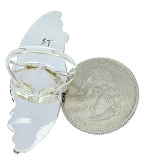 Sterling Silver Southwest Scalloped Leaf Ring Size 7-1/2 UX32026